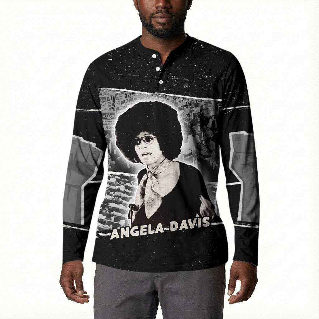 Angela Davis Button Sweatshirt Protest Design Liberating Minds and Society Quote Civil Rights Movement