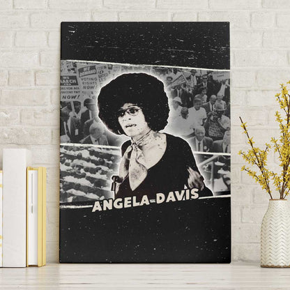Angela Davis Canvas Wall Art Protest Design Liberating Minds and Society Quote Civil Rights Movement - African Pride