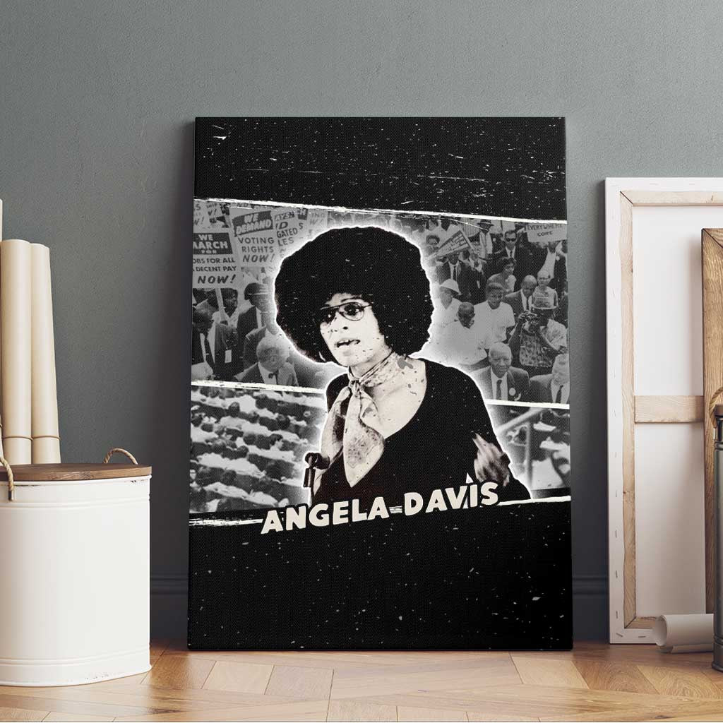 Angela Davis Canvas Wall Art Protest Design Liberating Minds and Society Quote Civil Rights Movement - African Pride