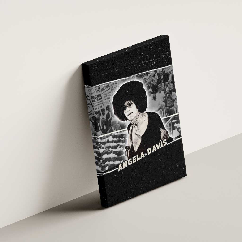 Angela Davis Canvas Wall Art Protest Design Liberating Minds and Society Quote Civil Rights Movement - African Pride