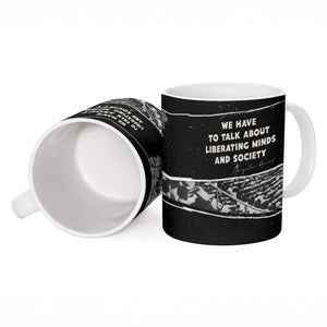 Angela Davis Ceramic Mug Protest Design Liberating Minds and Society Quote Civil Rights Movement - African Pride