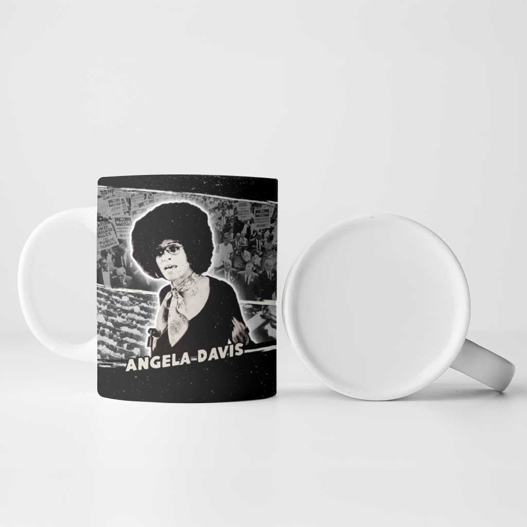 Angela Davis Ceramic Mug Protest Design Liberating Minds and Society Quote Civil Rights Movement - African Pride