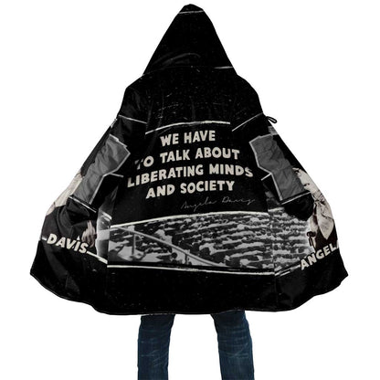 Angela Davis Cloak Protest Design Liberating Minds and Society Quote Civil Rights Movement - African Pride