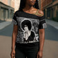 Angela Davis Cross Shoulder Shirt Protest Design Liberating Minds and Society Quote Civil Rights Movement - African Pride