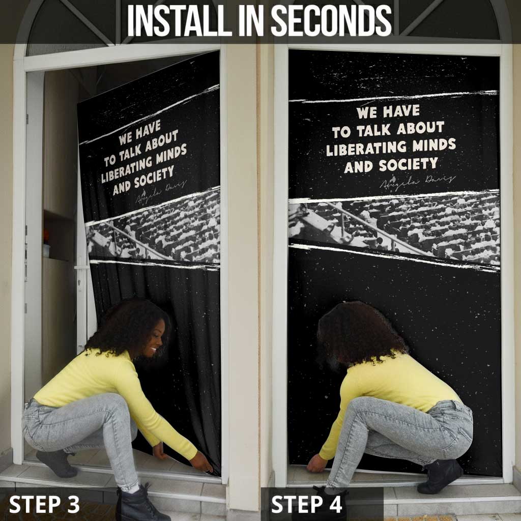 Angela Davis Door Cover Protest Design Liberating Minds and Society Quote Civil Rights Movement - African Pride