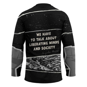 Angela Davis Hockey Jersey Protest Design Liberating Minds and Society Quote Civil Rights Movement - African Pride