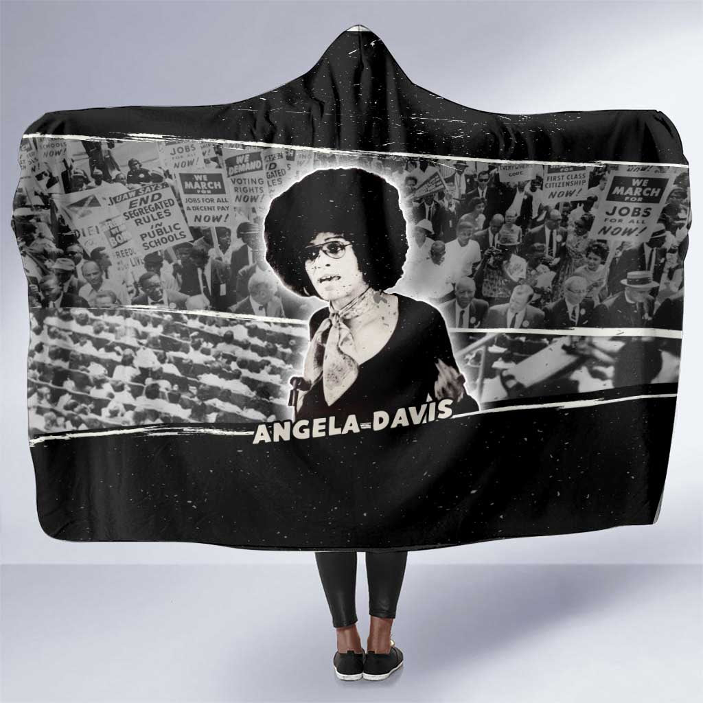 Angela Davis Hooded Blanket Protest Design Liberating Minds and Society Quote Civil Rights Movement - African Pride