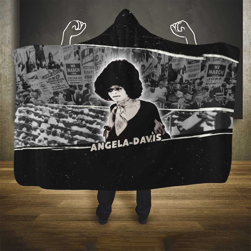 Angela Davis Hooded Blanket Protest Design Liberating Minds and Society Quote Civil Rights Movement - African Pride