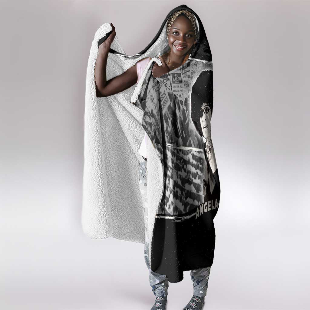 Angela Davis Hooded Blanket Protest Design Liberating Minds and Society Quote Civil Rights Movement - African Pride