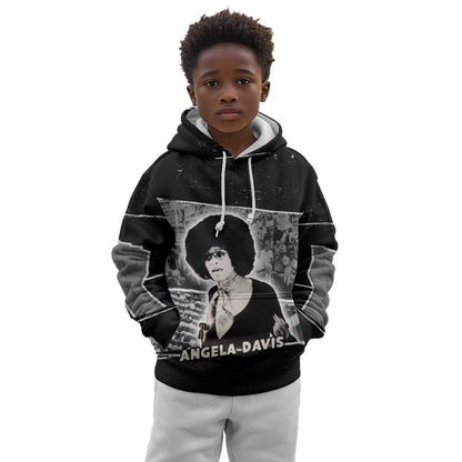 Angela Davis Kid Hoodie Protest Design Liberating Minds and Society Quote Civil Rights Movement - African Pride