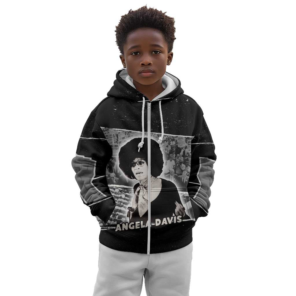 Angela Davis Kid Hoodie Protest Design Liberating Minds and Society Quote Civil Rights Movement - African Pride