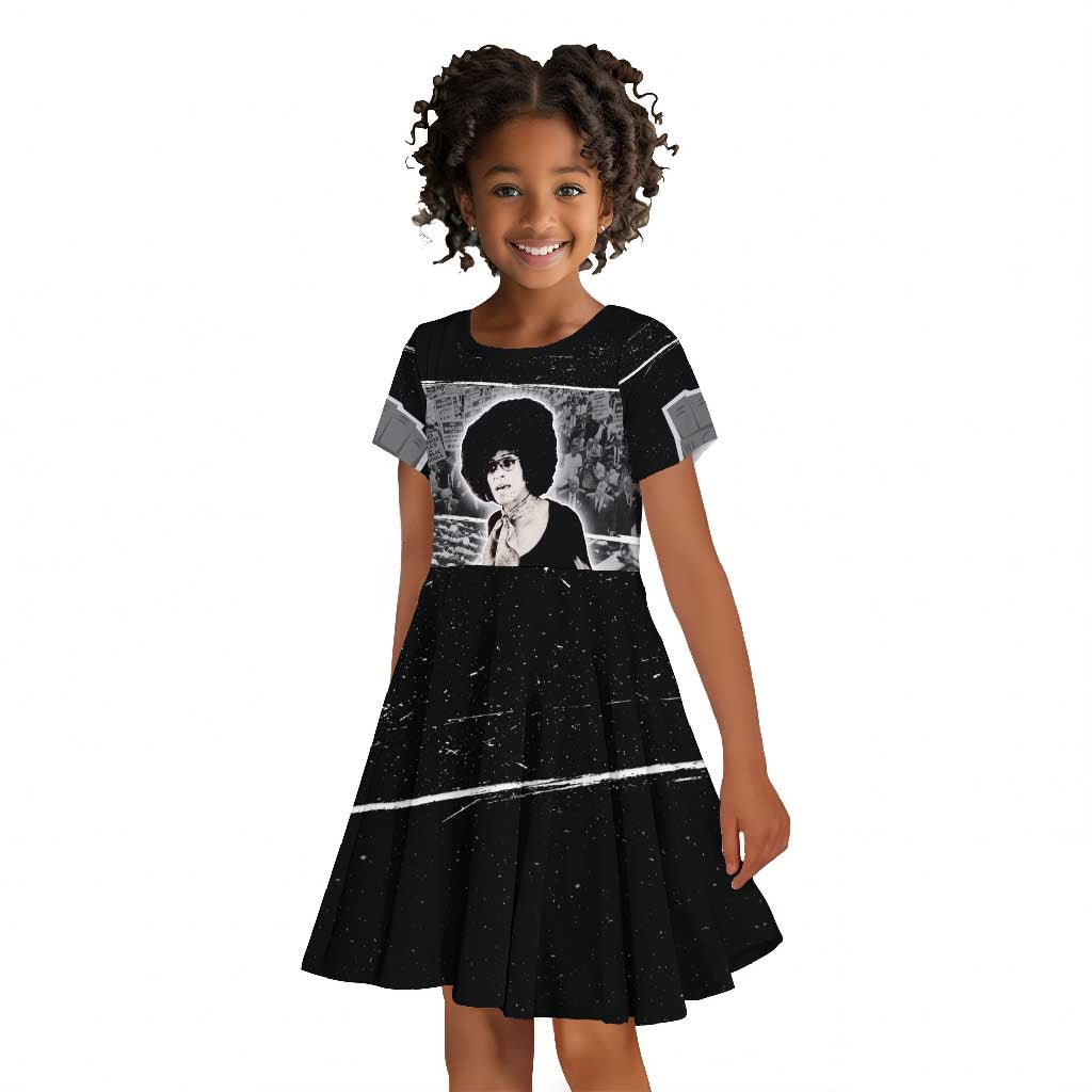 Angela Davis Kid Short Sleeve Dress Protest Design Liberating Minds and Society Quote Civil Rights Movement TS04