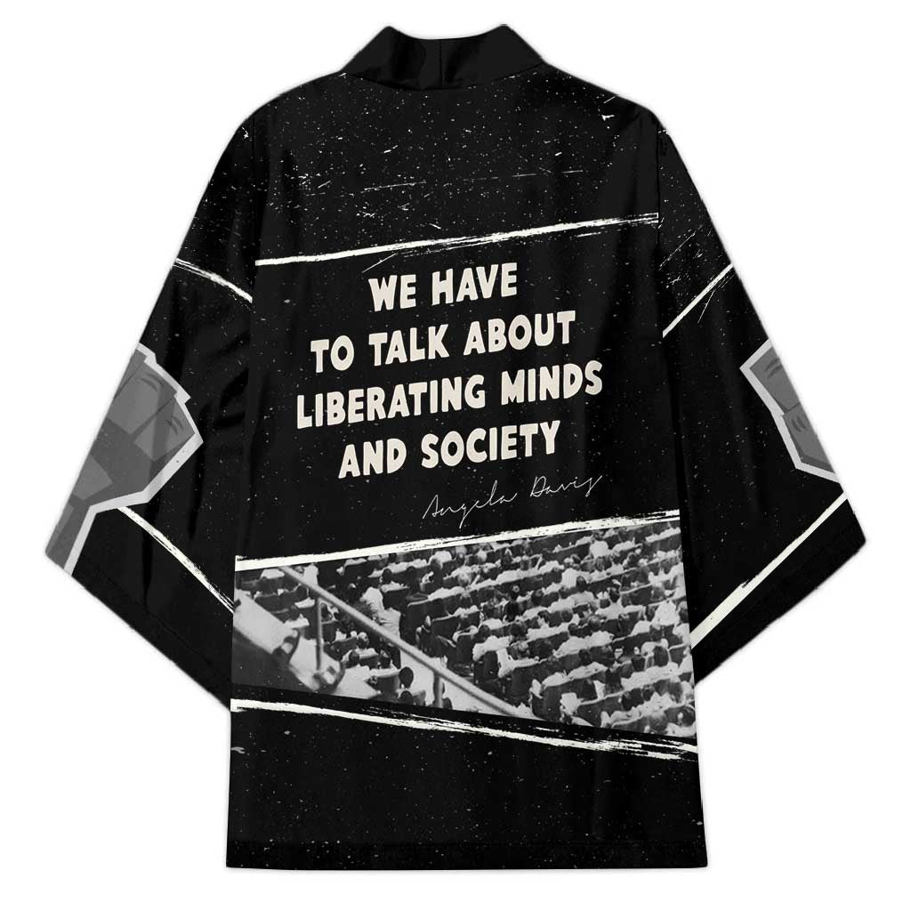 Angela Davis Kimono Protest Design Liberating Minds and Society Quote Civil Rights Movement - African Pride