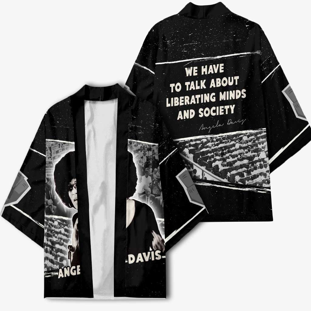 Angela Davis Kimono Protest Design Liberating Minds and Society Quote Civil Rights Movement - African Pride