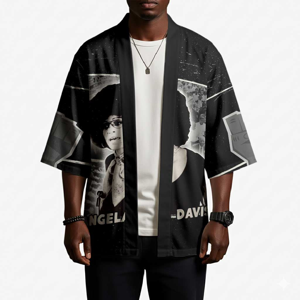 Angela Davis Kimono Protest Design Liberating Minds and Society Quote Civil Rights Movement - African Pride