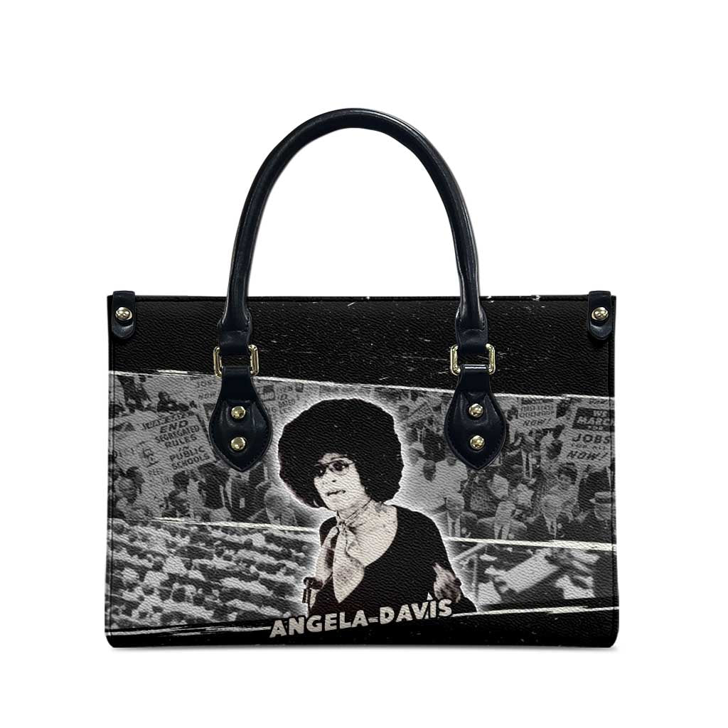 Angela Davis Leather Bag Protest Design Liberating Minds and Society Quote Civil Rights Movement - African Pride