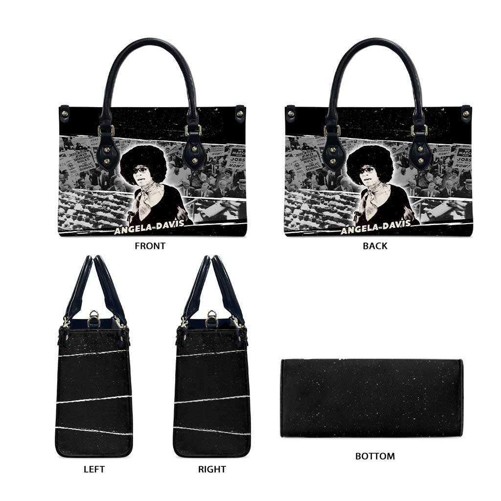 Angela Davis Leather Bag Protest Design Liberating Minds and Society Quote Civil Rights Movement - African Pride