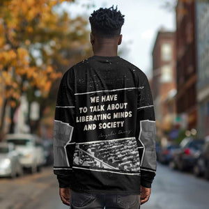 Angela Davis Long Sleeve Shirt Protest Design Liberating Minds and Society Quote Civil Rights Movement - African Pride