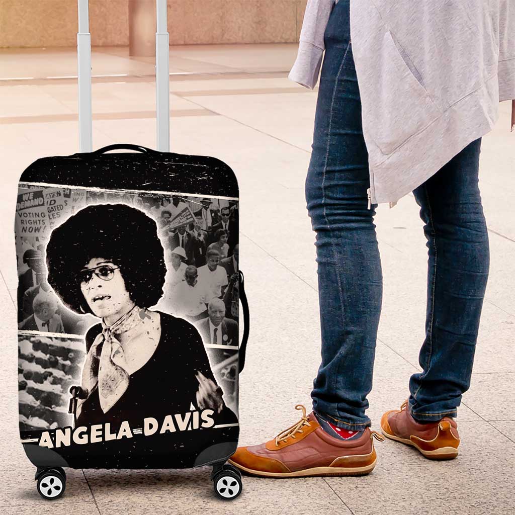 Angela Davis Luggage Cover Protest Design Liberating Minds and Society Quote Civil Rights Movement - African Pride