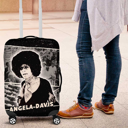 Angela Davis Luggage Cover Protest Design Liberating Minds and Society Quote Civil Rights Movement - African Pride