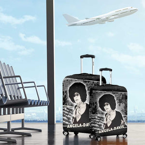Angela Davis Luggage Cover Protest Design Liberating Minds and Society Quote Civil Rights Movement - African Pride