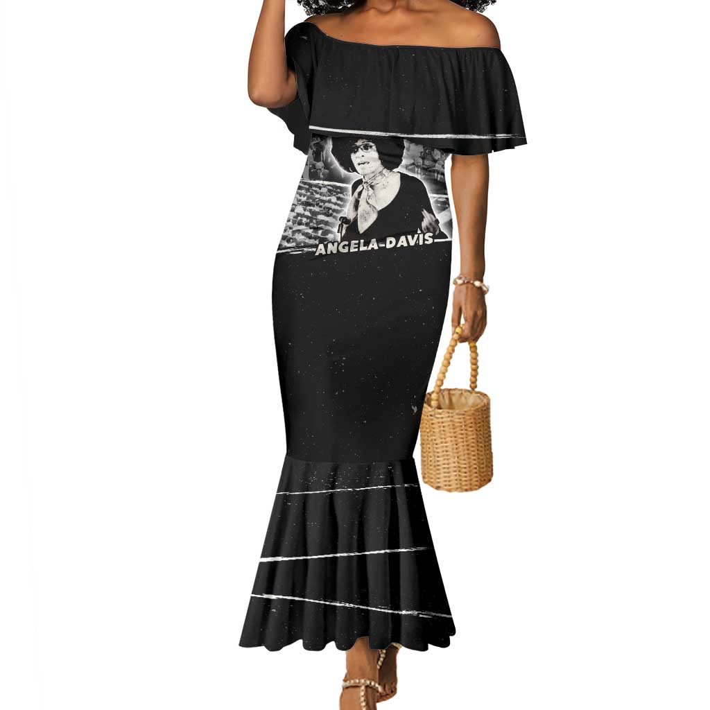Angela Davis Mermaid Dress Protest Design Liberating Minds and Society Quote Civil Rights Movement TS04