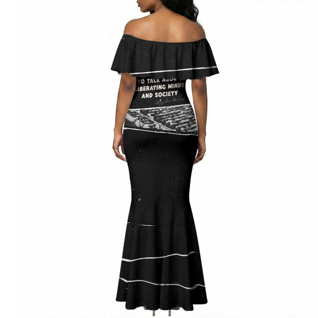Angela Davis Mermaid Dress Protest Design Liberating Minds and Society Quote Civil Rights Movement TS04