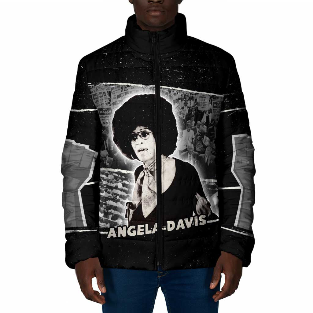 Angela Davis Padded Jacket Protest Design Liberating Minds and Society Quote Civil Rights Movement - African Pride