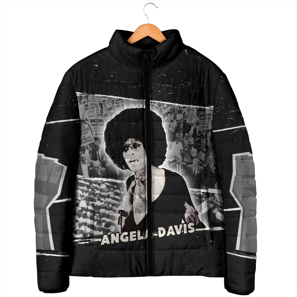 Angela Davis Padded Jacket Protest Design Liberating Minds and Society Quote Civil Rights Movement - African Pride