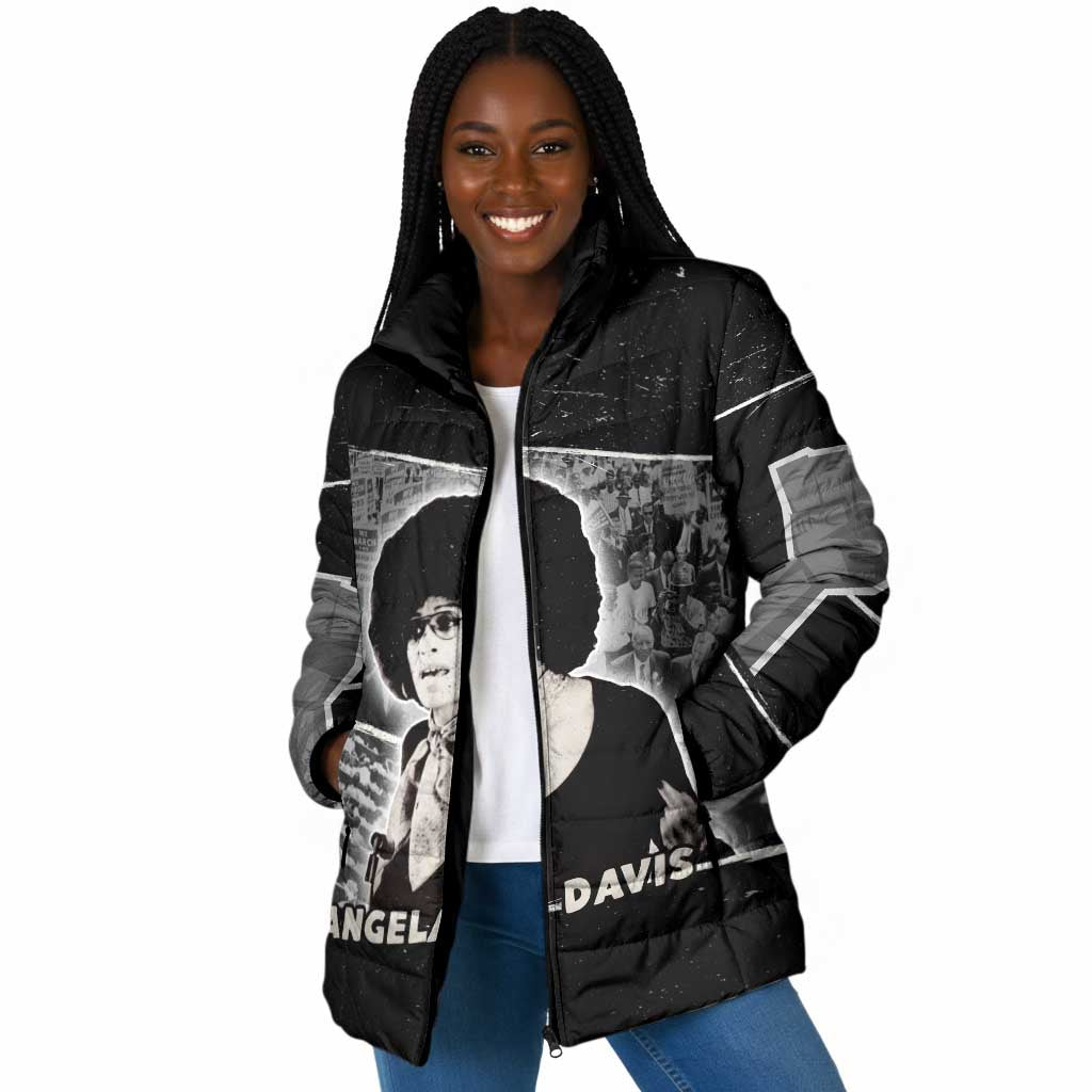 Angela Davis Padded Jacket Protest Design Liberating Minds and Society Quote Civil Rights Movement - African Pride