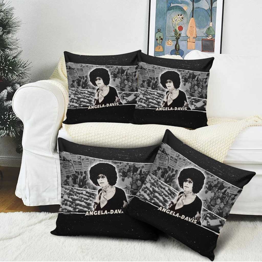 Angela Davis Pillow Cover Protest Design Liberating Minds and Society Quote Civil Rights Movement - African Pride