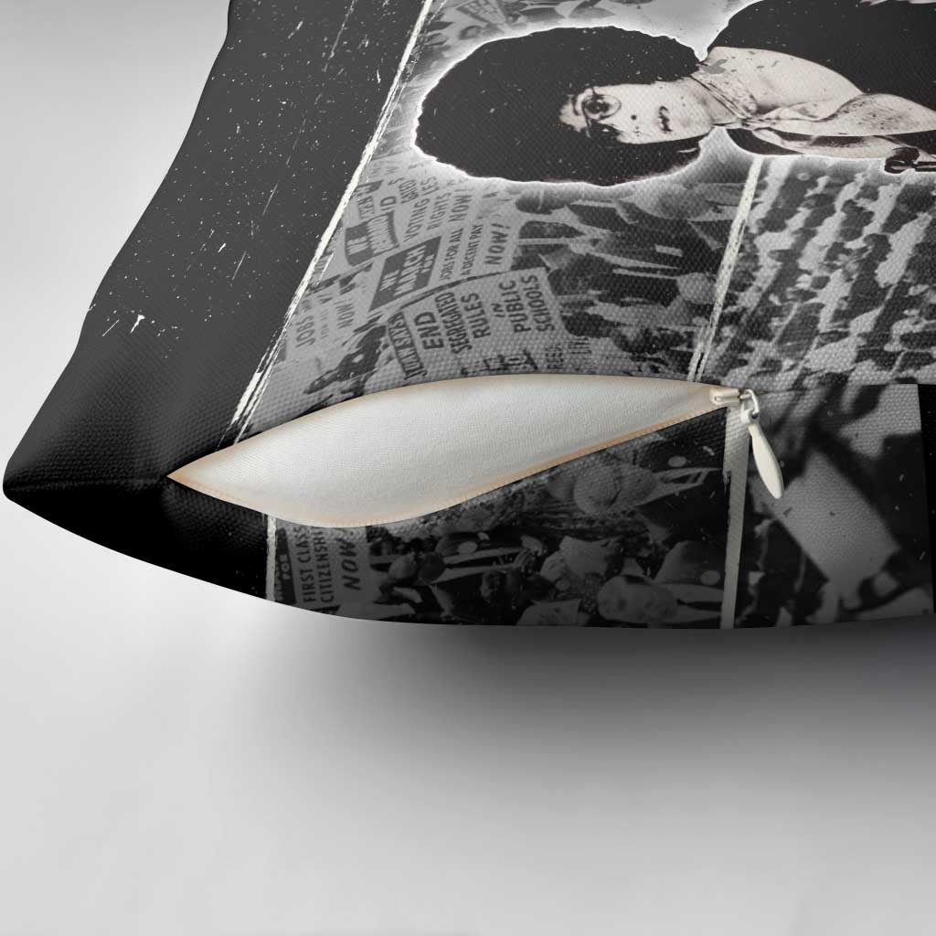 Angela Davis Pillow Cover Protest Design Liberating Minds and Society Quote Civil Rights Movement - African Pride