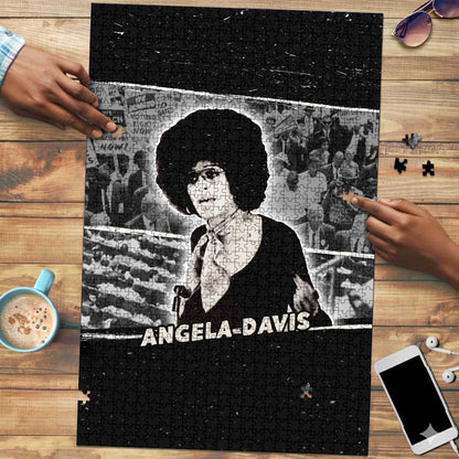 Angela Davis Puzzle Protest Design Liberating Minds and Society Quote Civil Rights Movement - African Pride