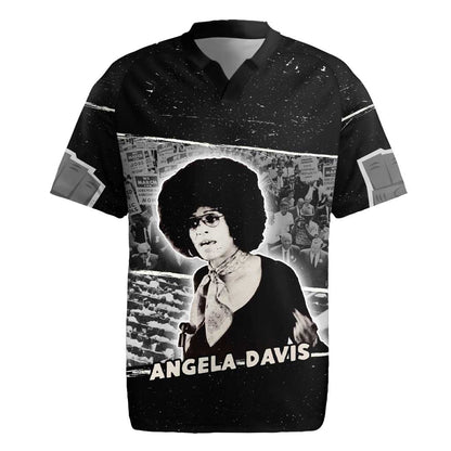 Angela Davis Rugby Jersey Protest Design Liberating Minds and Society Quote Civil Rights Movement TS04