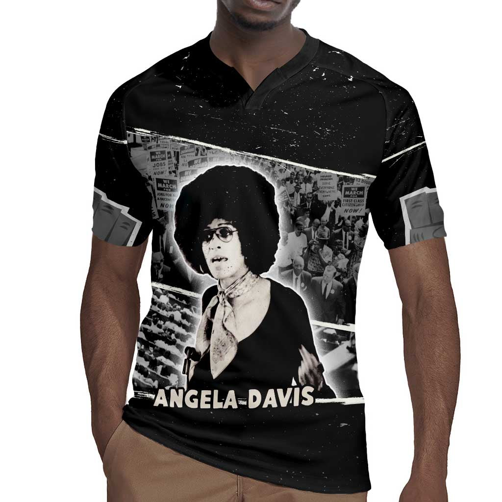 Angela Davis Rugby Jersey Protest Design Liberating Minds and Society Quote Civil Rights Movement TS04