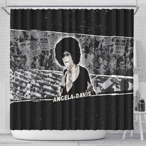 Angela Davis Shower Curtain Protest Design Liberating Minds and Society Quote Civil Rights Movement - African Pride
