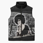 Angela Davis Sleeveless Puffer Jacket Protest Design Liberating Minds and Society Quote Civil Rights Movement - African Pride