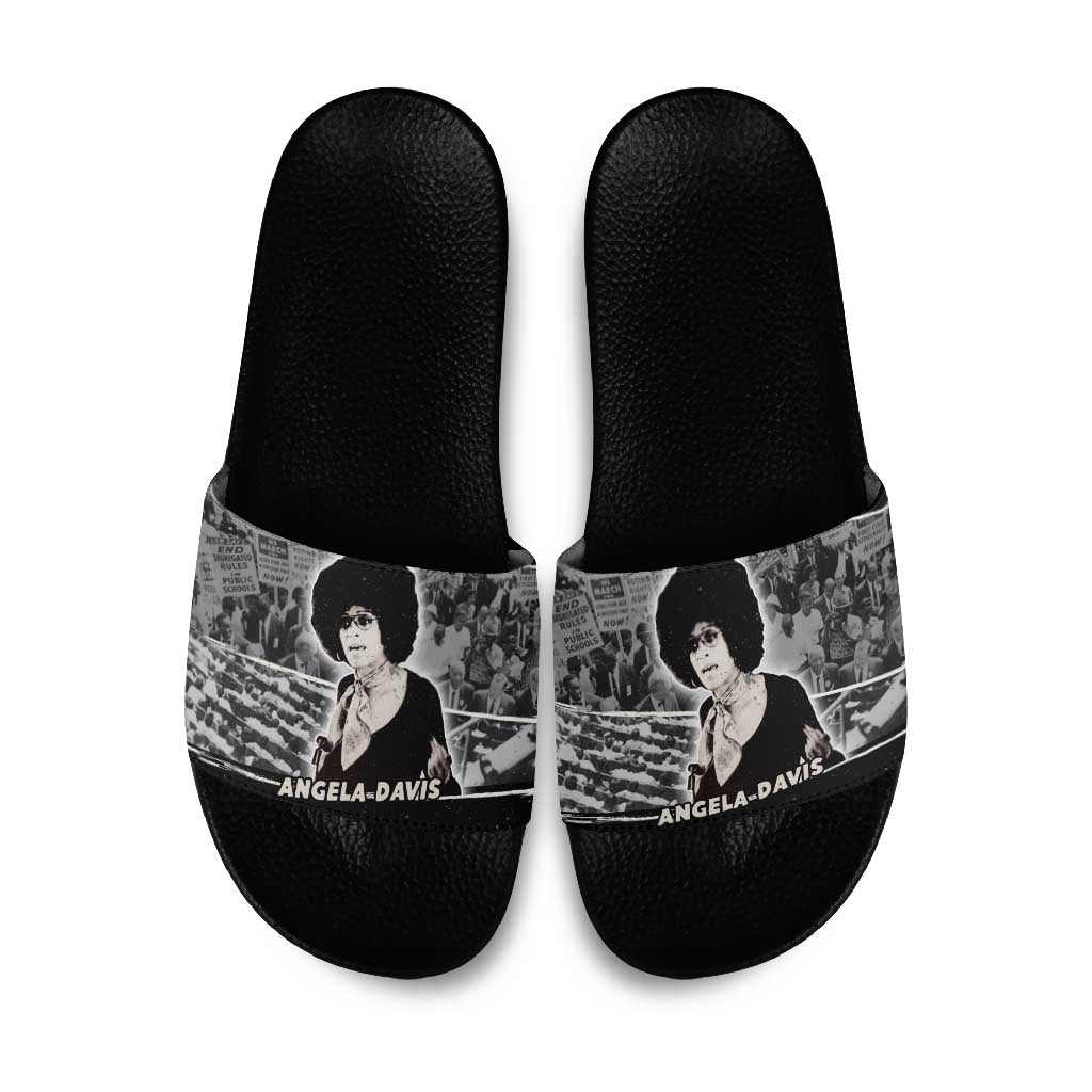 Angela Davis Slide Sandals Protest Design Liberating Minds and Society Quote Civil Rights Movement - African Pride