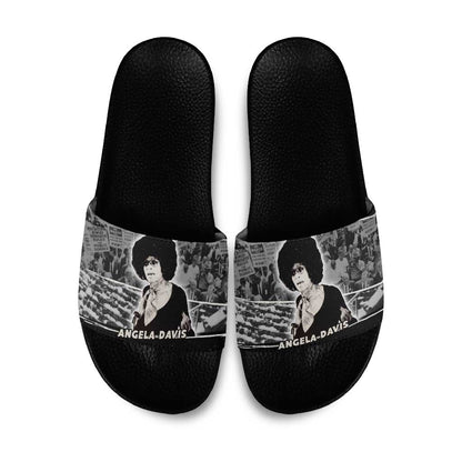 Angela Davis Slide Sandals Protest Design Liberating Minds and Society Quote Civil Rights Movement - African Pride