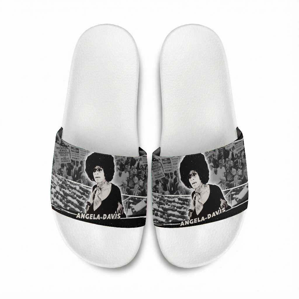Angela Davis Slide Sandals Protest Design Liberating Minds and Society Quote Civil Rights Movement - African Pride