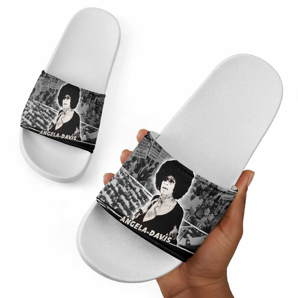 Angela Davis Slide Sandals Protest Design Liberating Minds and Society Quote Civil Rights Movement - African Pride