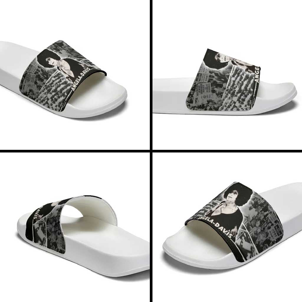 Angela Davis Slide Sandals Protest Design Liberating Minds and Society Quote Civil Rights Movement - African Pride