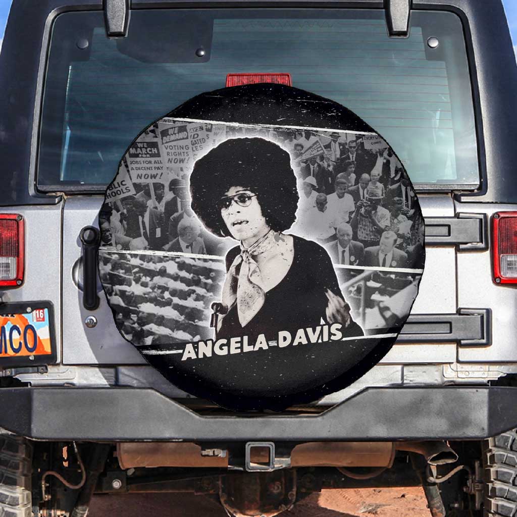 Angela Davis Spare Tire Cover Protest Design Liberating Minds and Society Quote Civil Rights Movement - African Pride