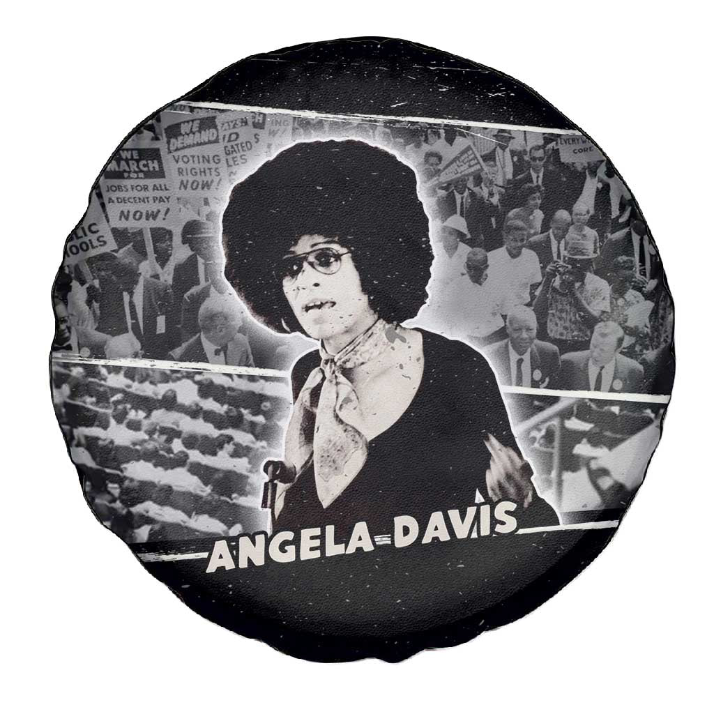 Angela Davis Spare Tire Cover Protest Design Liberating Minds and Society Quote Civil Rights Movement - African Pride