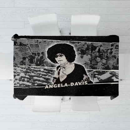 Angela Davis Tablecloth Protest Design Liberating Minds and Society Quote Civil Rights Movement - African Pride