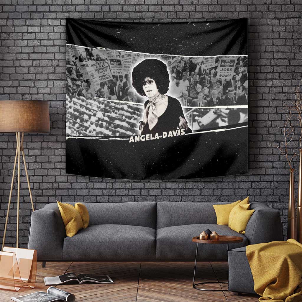 Angela Davis Tapestry Protest Design Liberating Minds and Society Quote Civil Rights Movement - African Pride