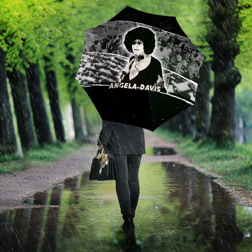 Angela Davis Umbrella Protest Design Liberating Minds and Society Quote Civil Rights Movement - African Pride