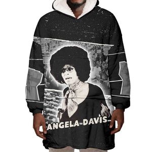 Angela Davis Wearable Blanket Hoodie Protest Design Liberating Minds and Society Quote Civil Rights Movement - African Pride