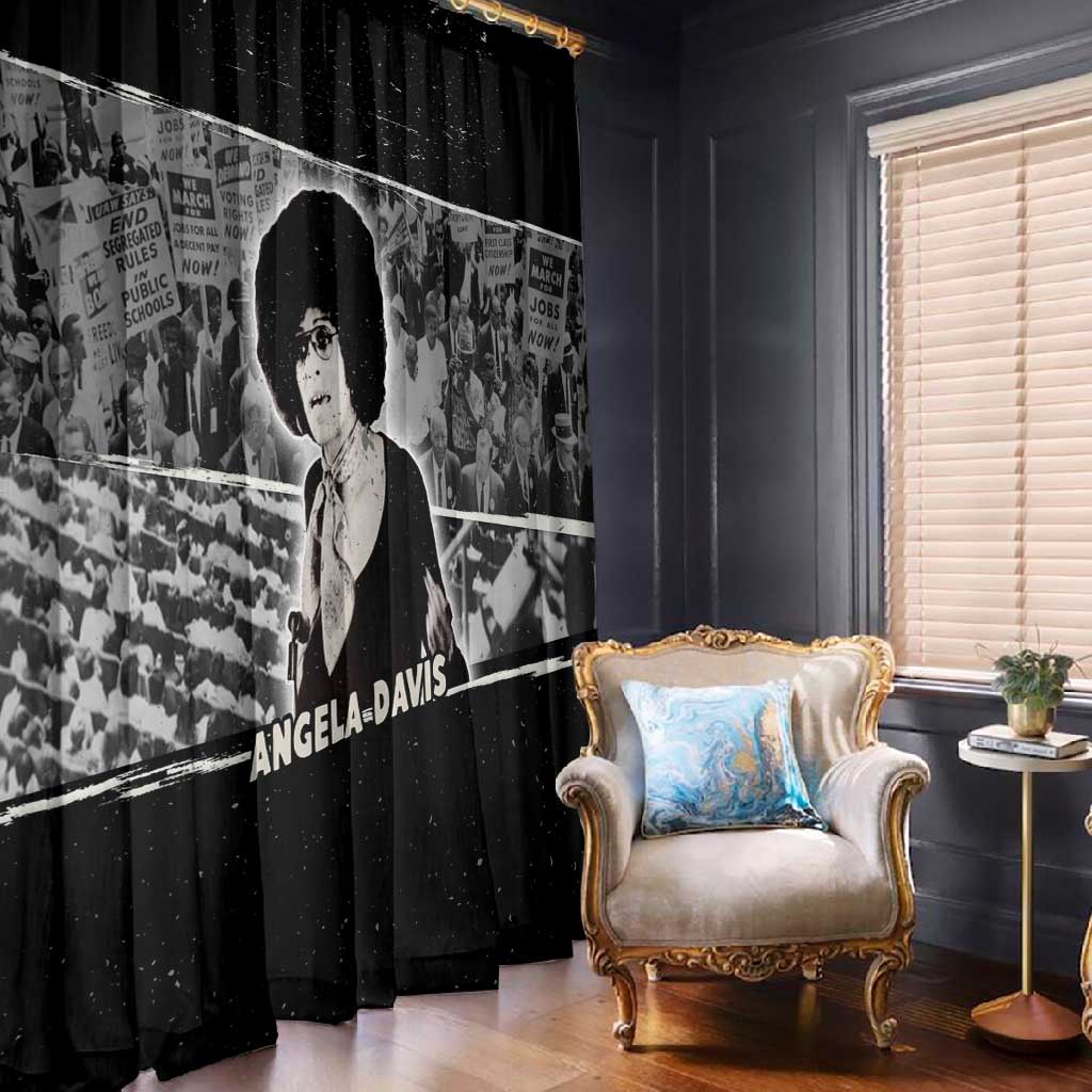 Angela Davis Window Curtain Protest Design Liberating Minds and Society Quote Civil Rights Movement - African Pride