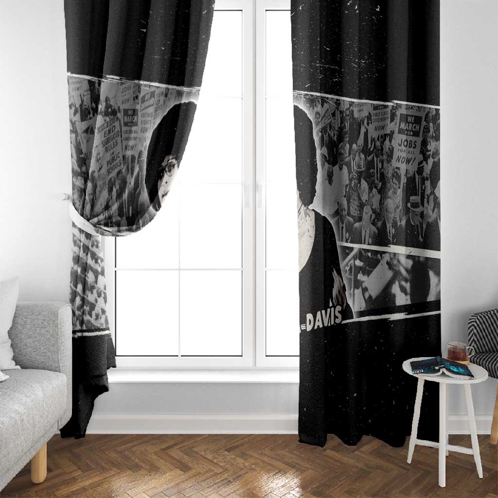 Angela Davis Window Curtain Protest Design Liberating Minds and Society Quote Civil Rights Movement - African Pride